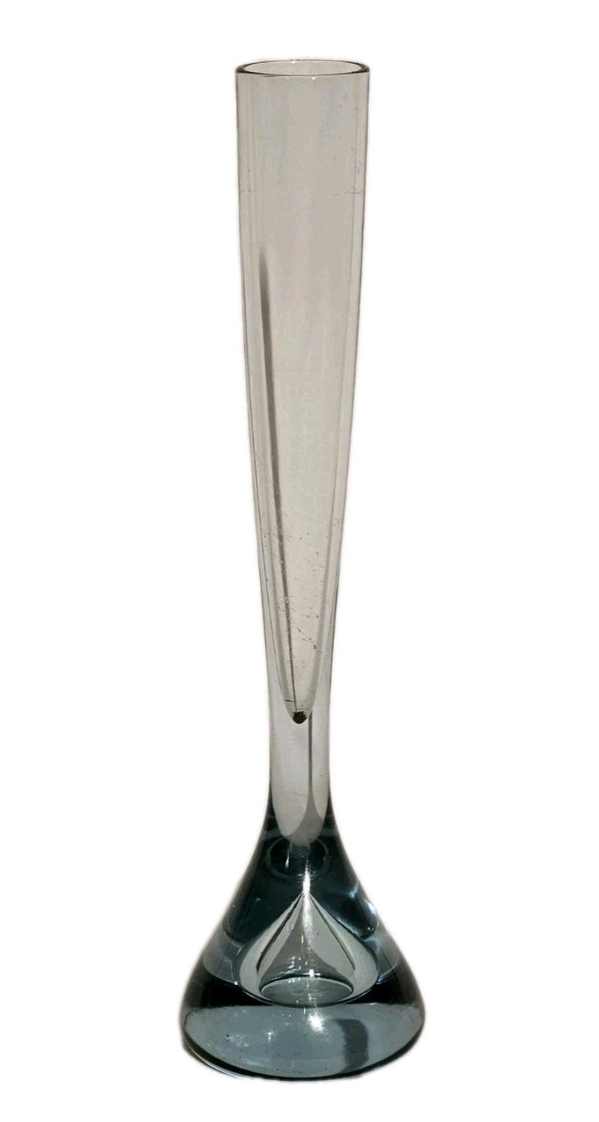 A 1950's Whitefriars Arctic Blue Specimen Glass Vase model number 9284