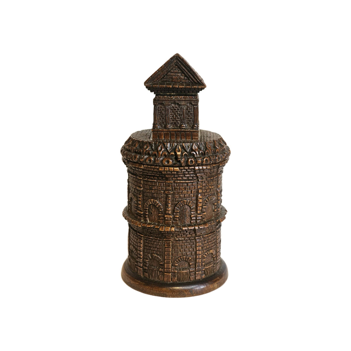Antique French Treen Maison Carrée Arènes Nîmes Tobacco Jar