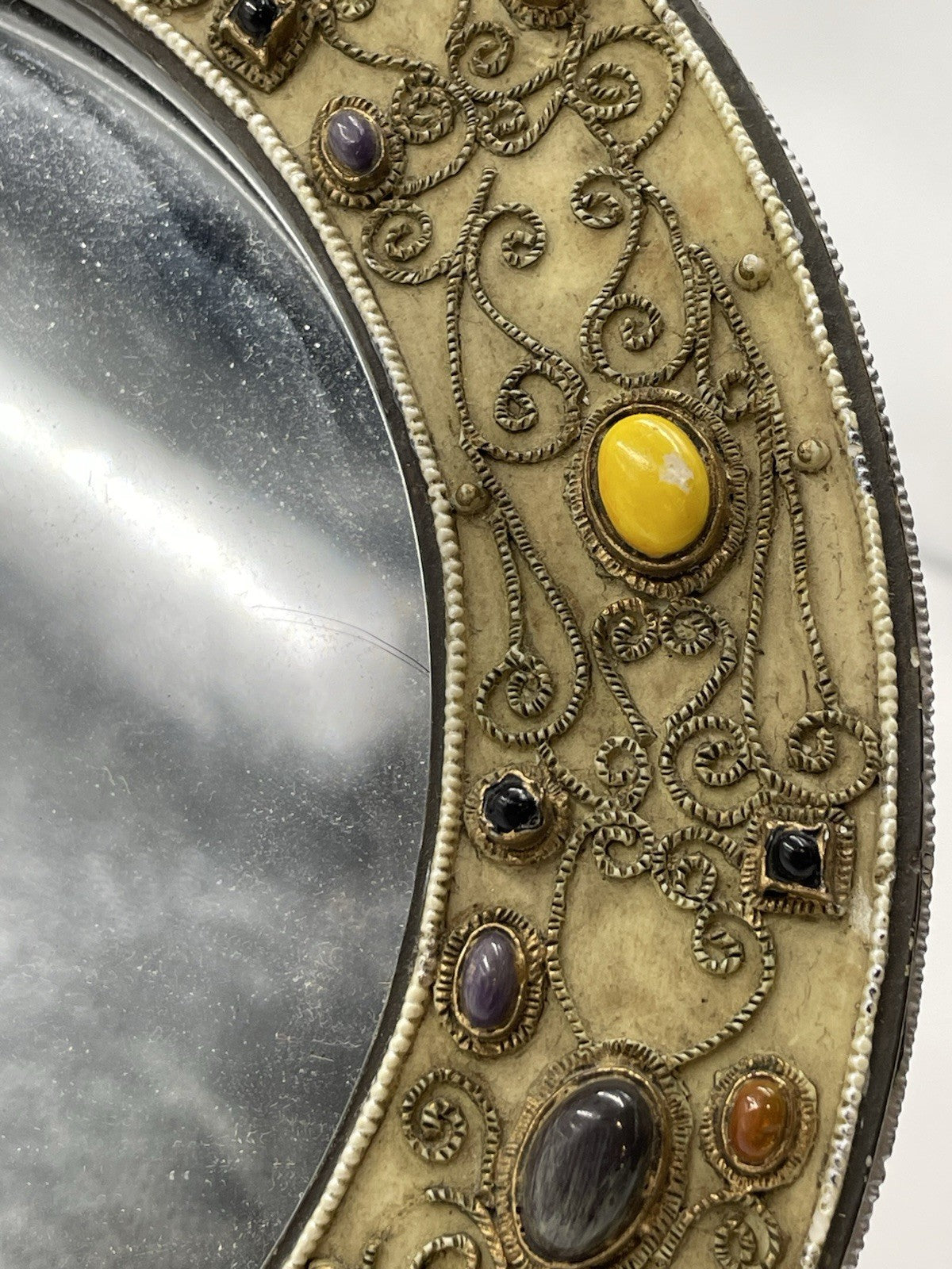 Antique Dressing Table Vanity Decorated with Enamelled Cabochons