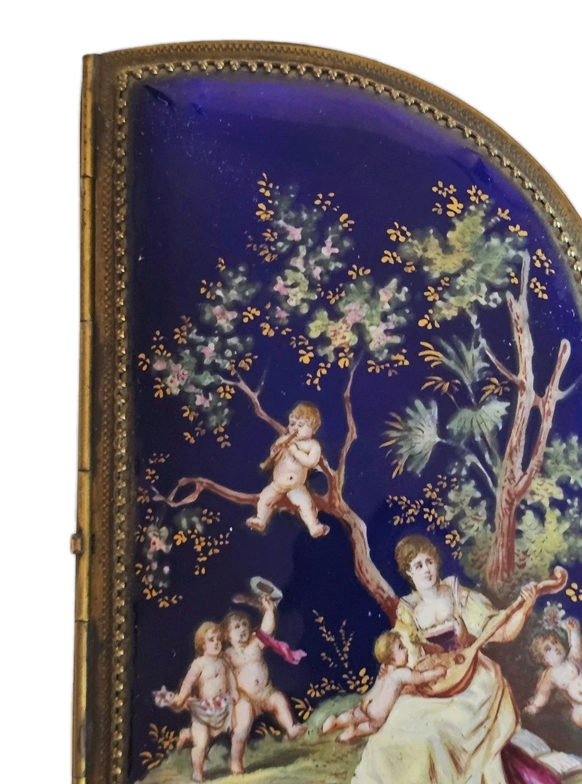 A 19thC French Musical Ormolu & Enamel Jewellery Box Modelled as a Grand Piano.