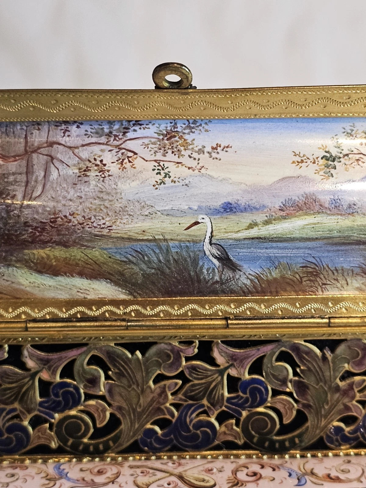 A 19thC French Musical Ormolu & Enamel Jewellery Box Modelled as a Grand Piano.