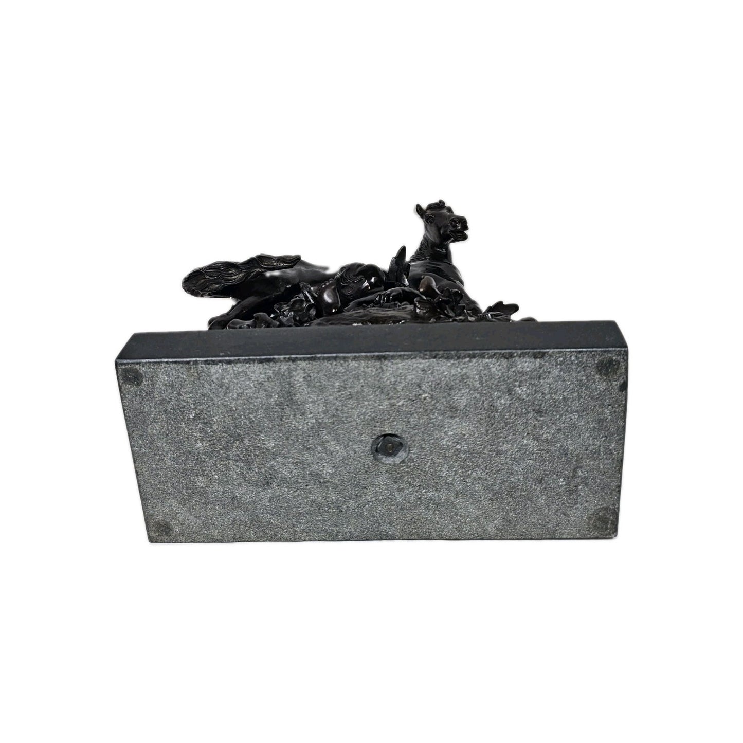 19th Century French Bronze Horse and Cherub Sculpture
