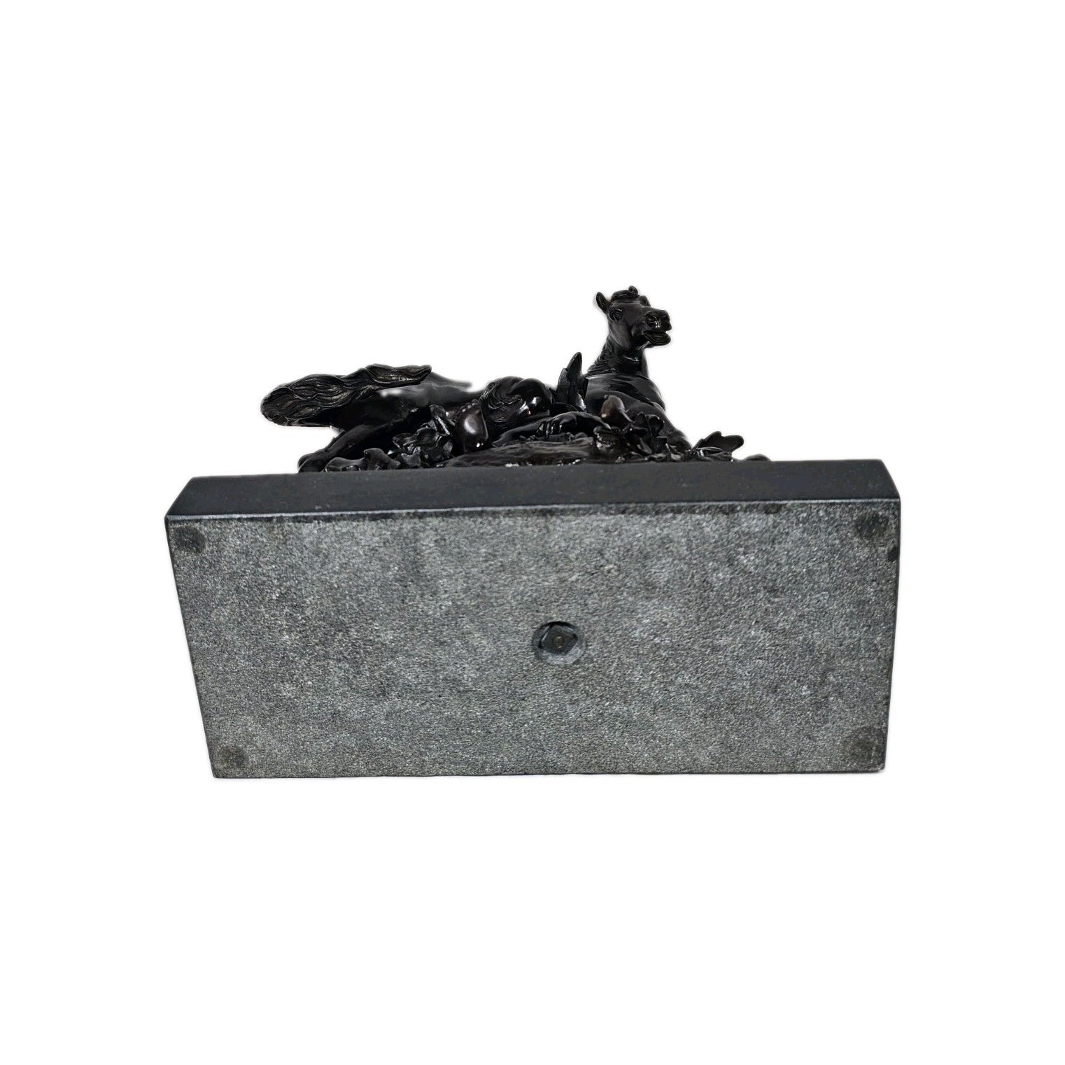 19th Century French Bronze Horse and Cherub Sculpture
