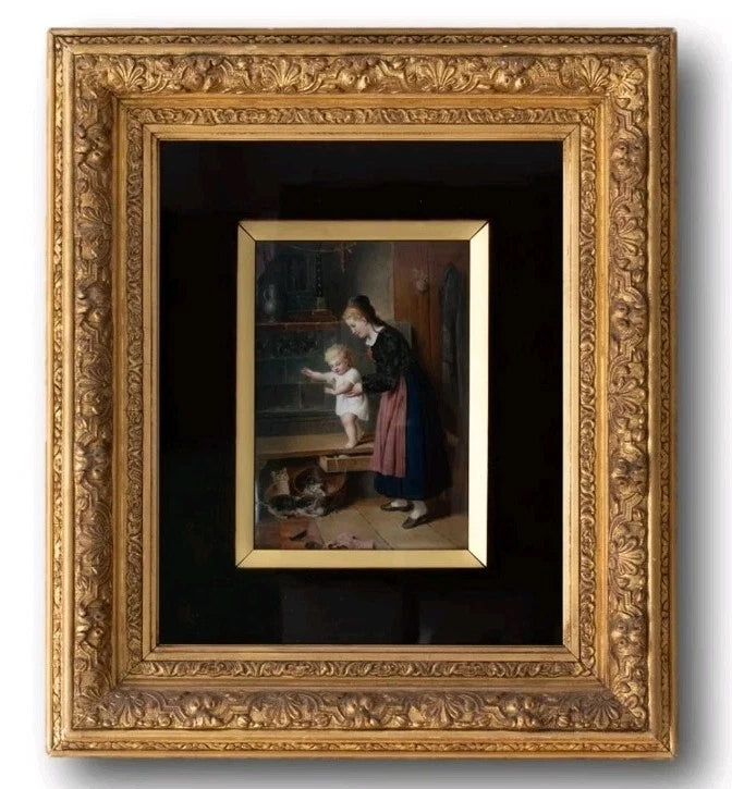 A 19thC KPM Porcelain Plaque Titled-Mother and Child