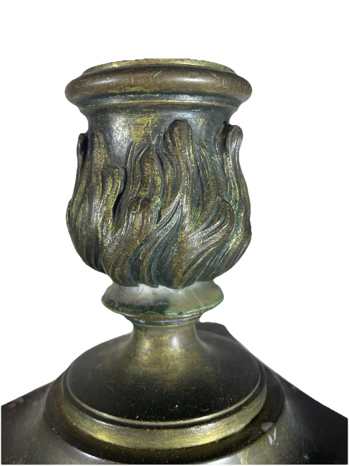 19th Century French Bronze Church Candlesticks Putti Pair