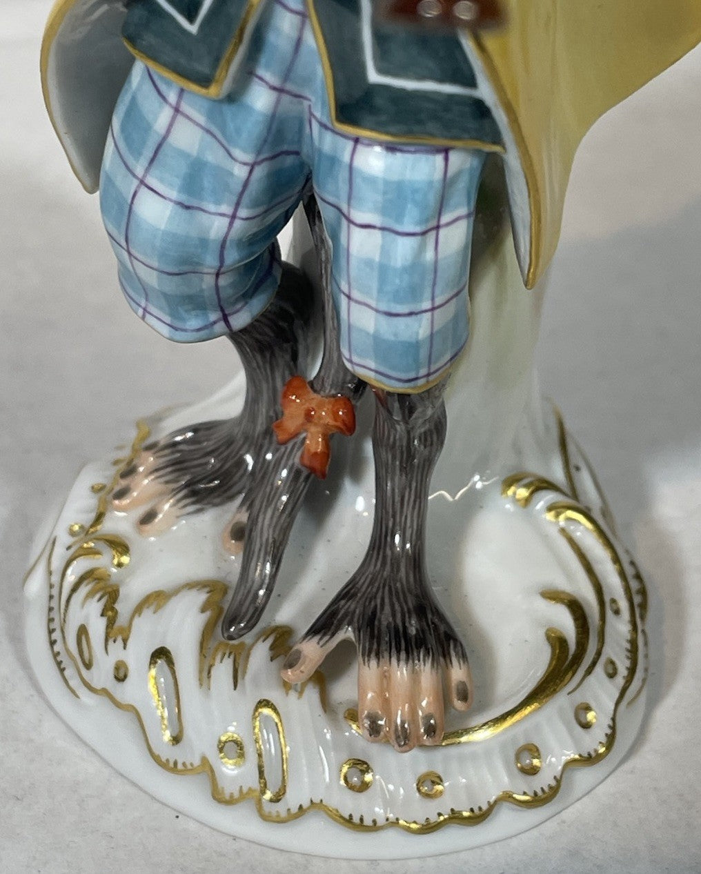 Antique Meissen Porcelain Monkey Band Bagpiper Figurine C1860