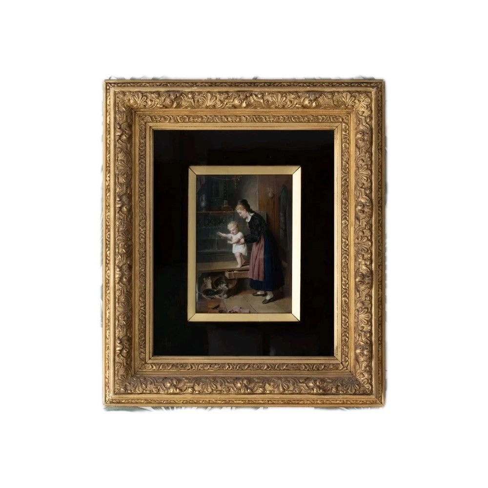 A 19thC KPM Porcelain Plaque Titled-Mother and Child