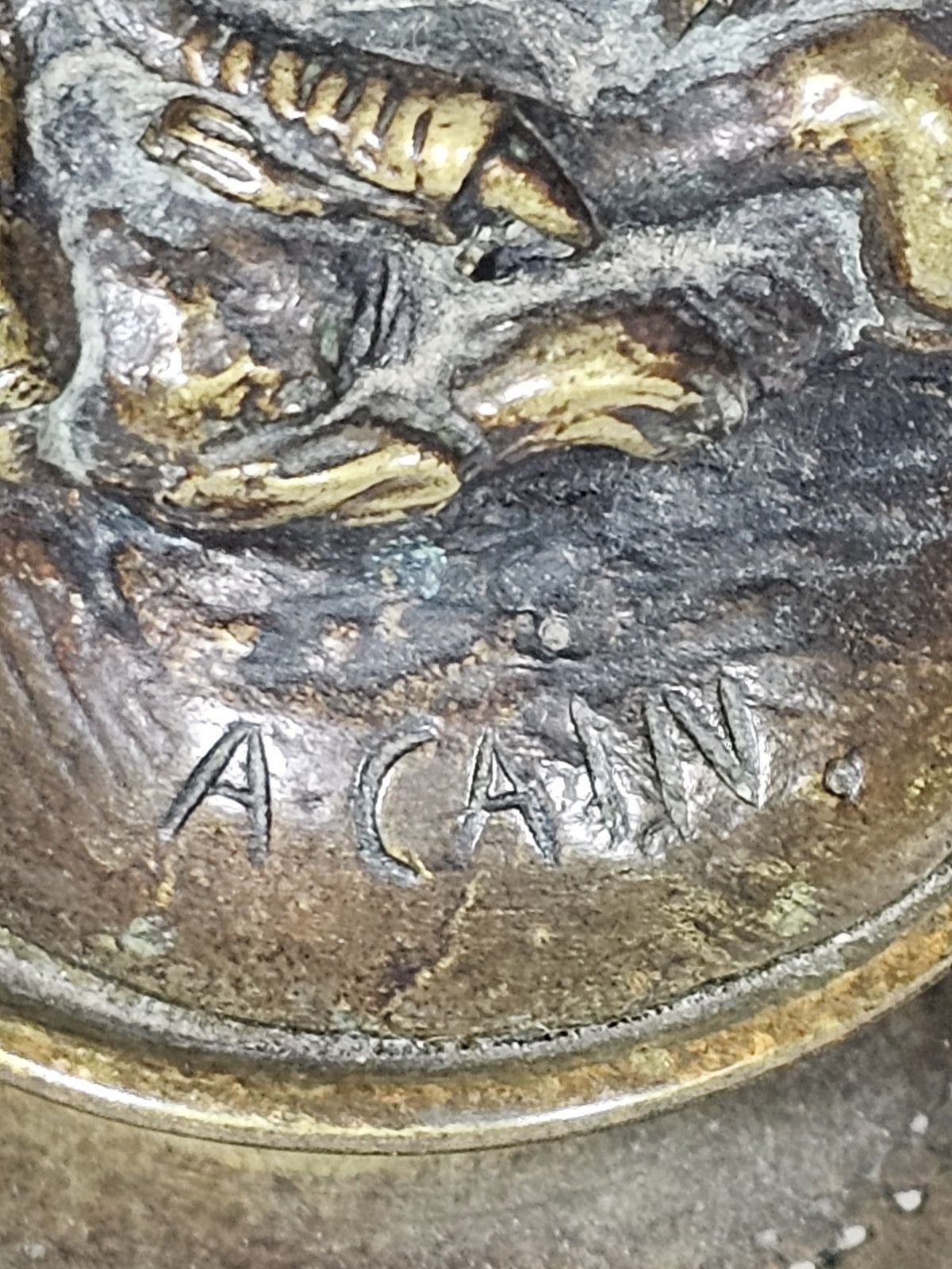Auguste-Nicolas Cain Art Nouveau Bronze Heron Candlesticks Pair