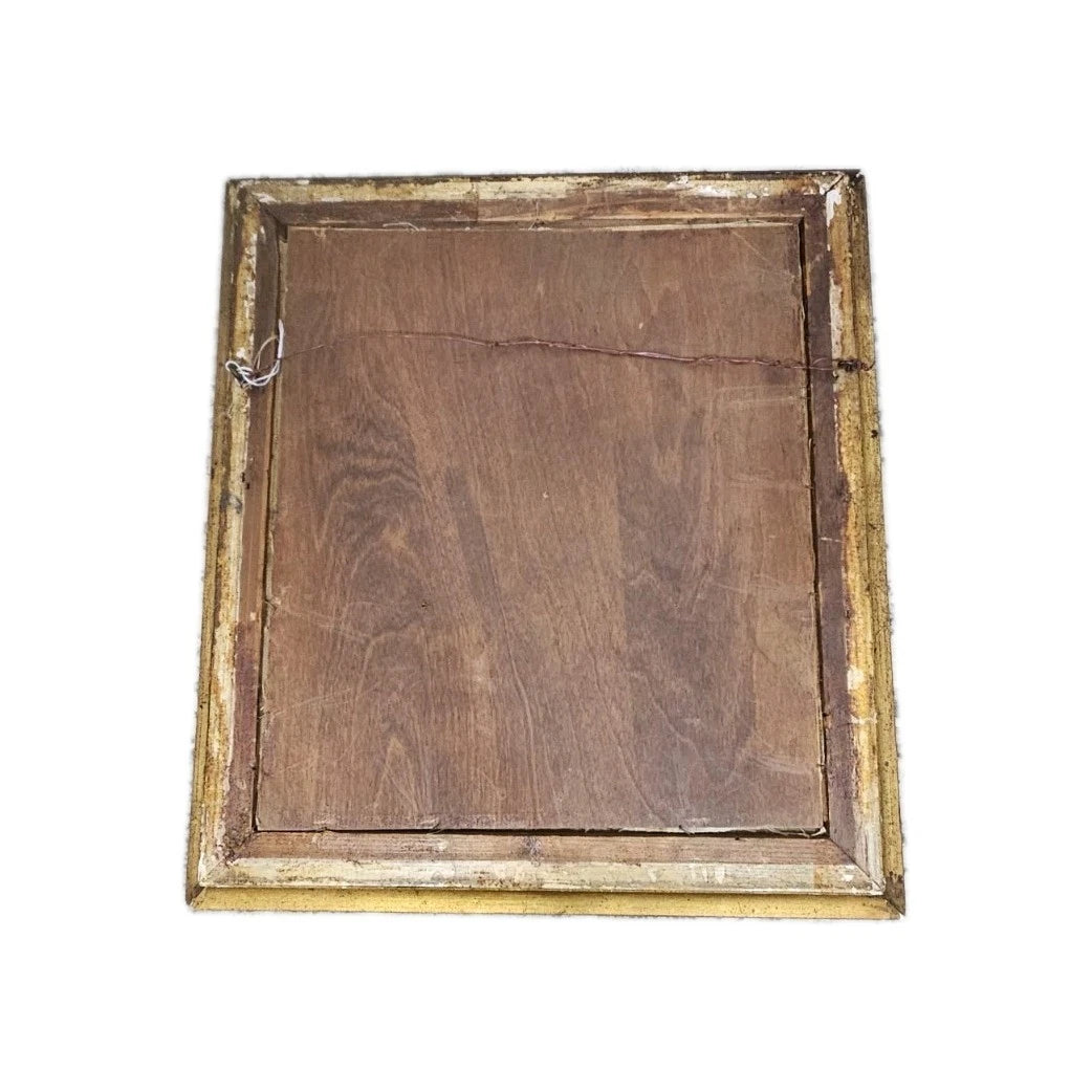 A 19thC German Porcelain Plaque of a Portrait of a Young Woman, Gilt Framed