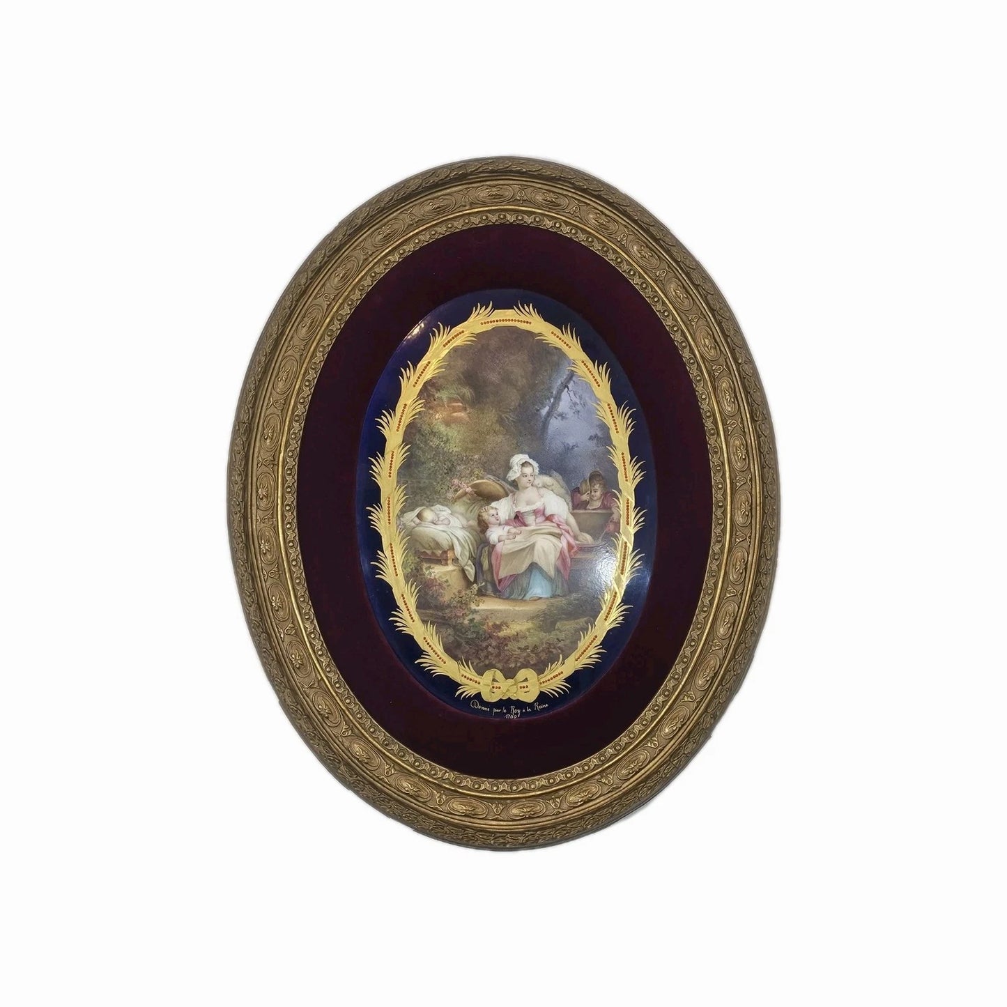 A 19thC Oval Sevres Porcelain Plaque The Good Mother After Jean Honoré Fragonard
