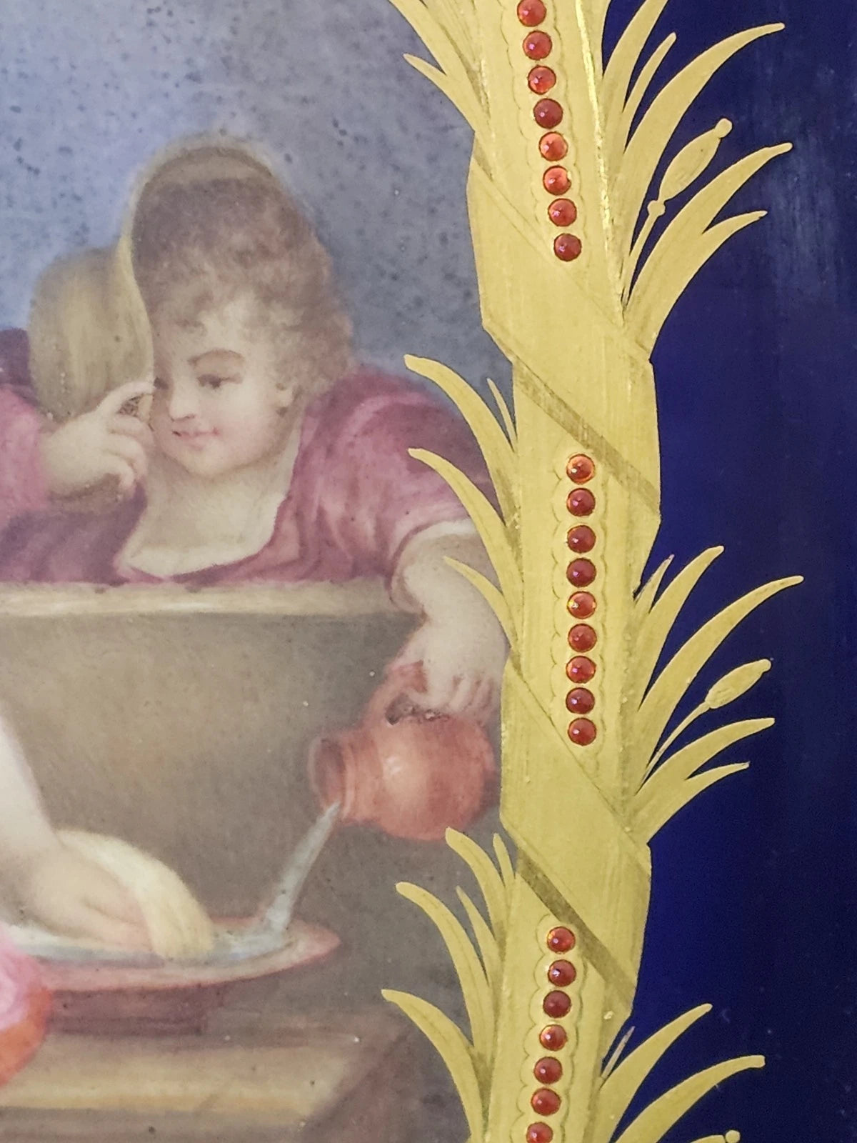 A 19thC Oval Sevres Porcelain Plaque The Good Mother After Jean Honoré Fragonard