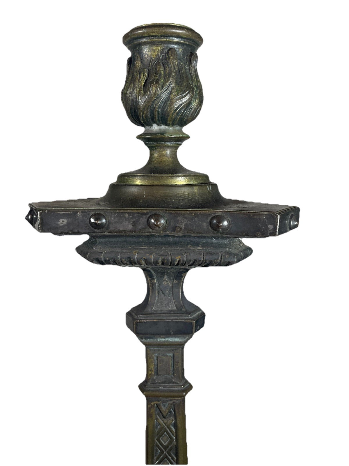 19th Century French Bronze Church Candlesticks Putti Pair