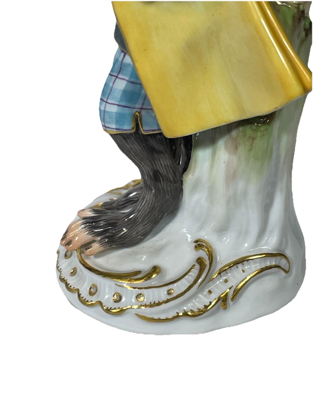 Antique Meissen Porcelain Monkey Band Bagpiper Figurine C1860