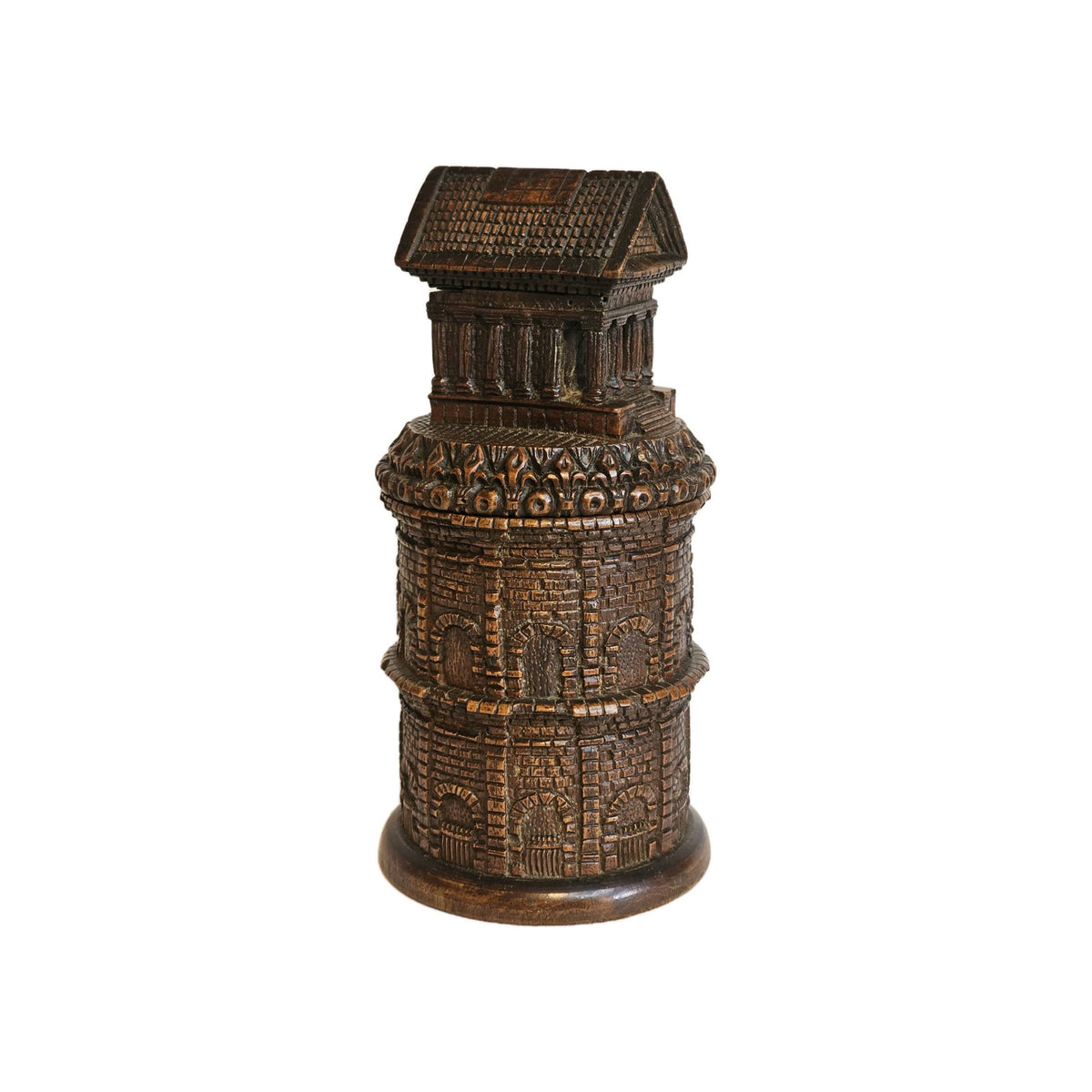 Antique French Treen Maison Carrée Arènes Nîmes Tobacco Jar
