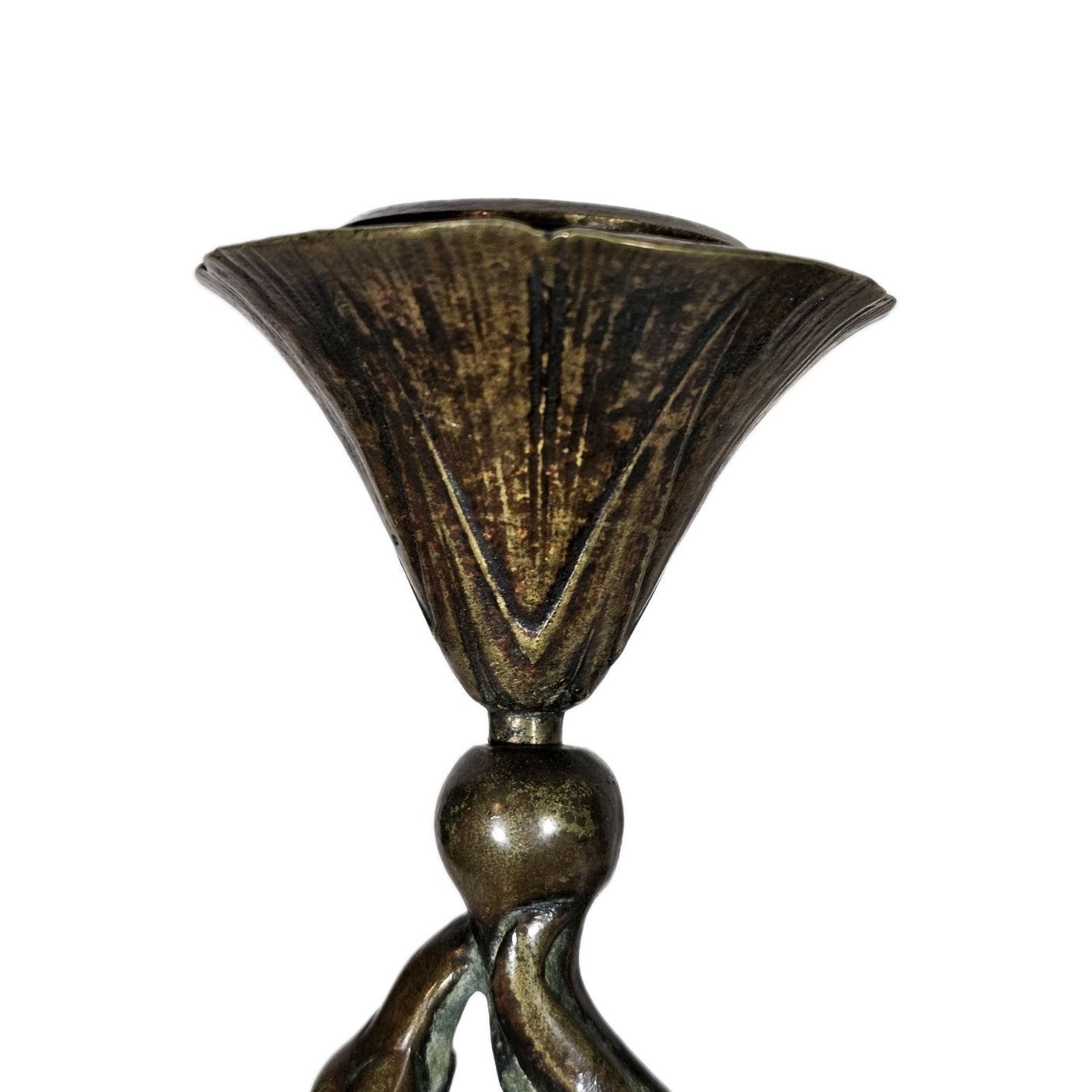 Auguste-Nicolas Cain Art Nouveau Bronze Heron Candlesticks Pair