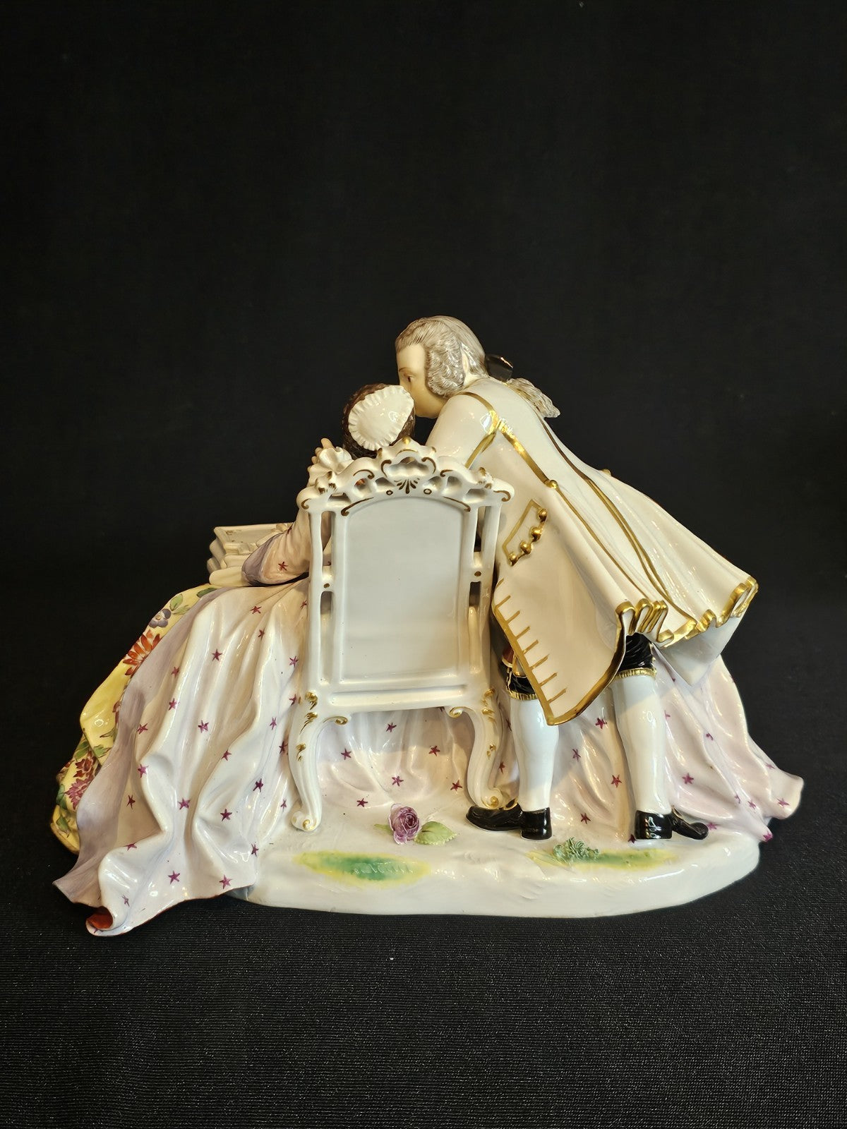 Antique Meissen Porcelain Clavichord Piano Figure Group C1860 Model 186