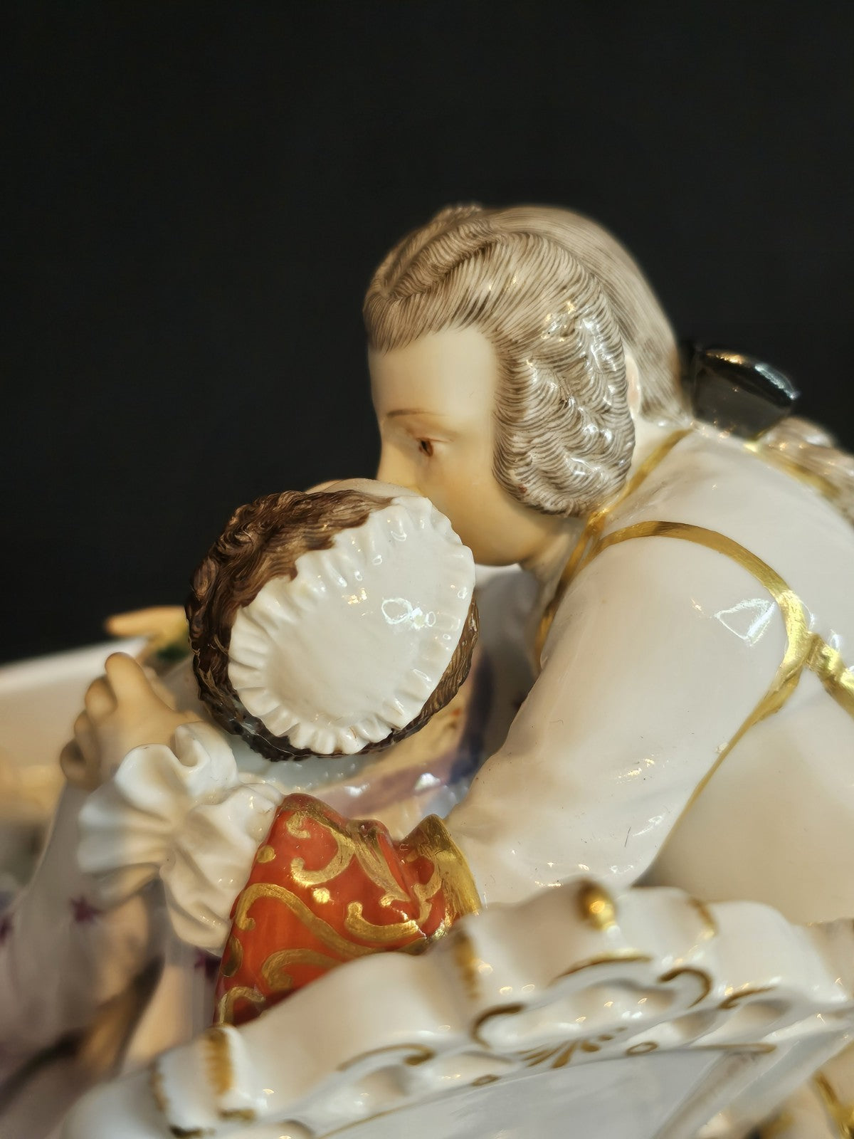 Antique Meissen Porcelain Clavichord Piano Figure Group C1860 Model 186