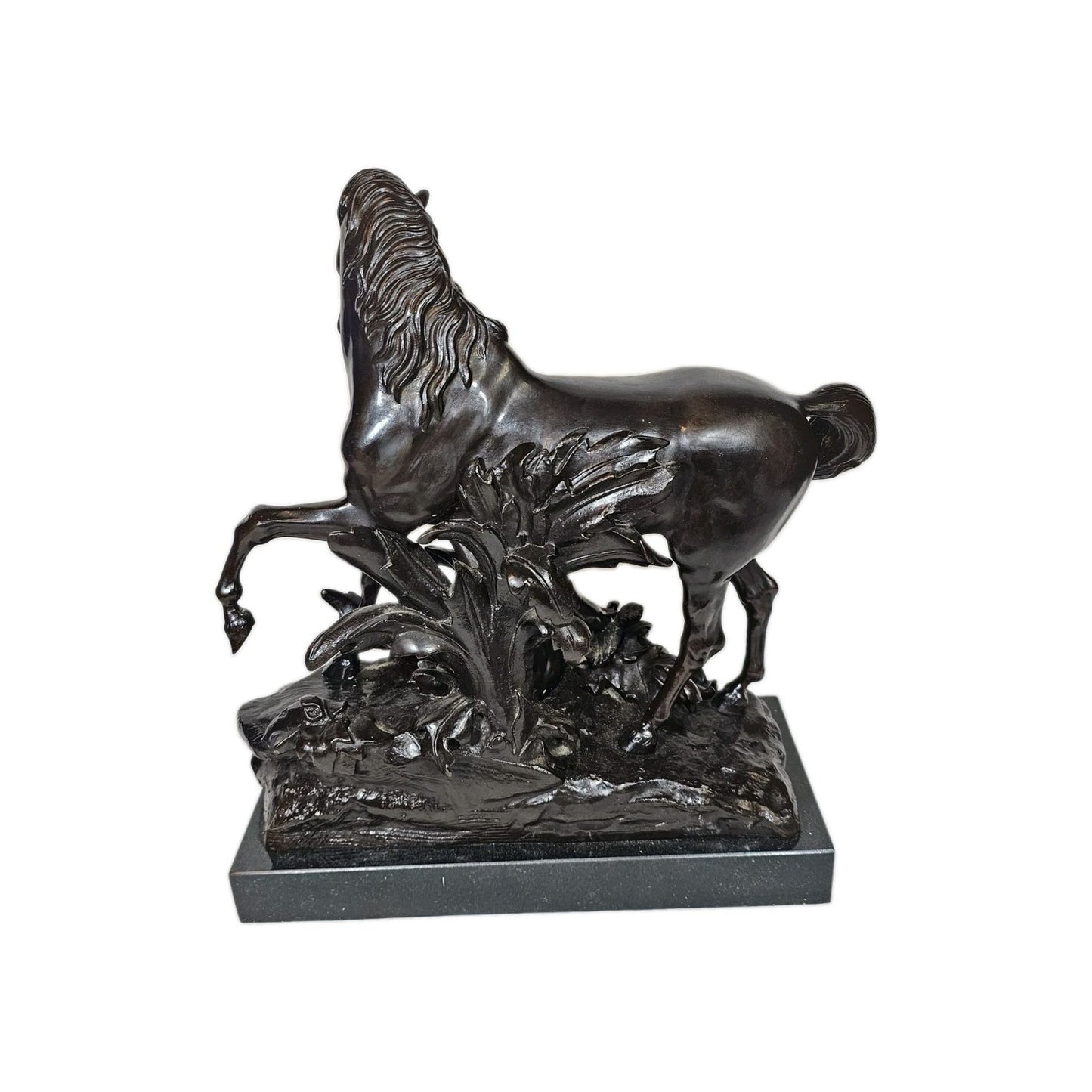 19th Century French Bronze Horse and Cherub Sculpture