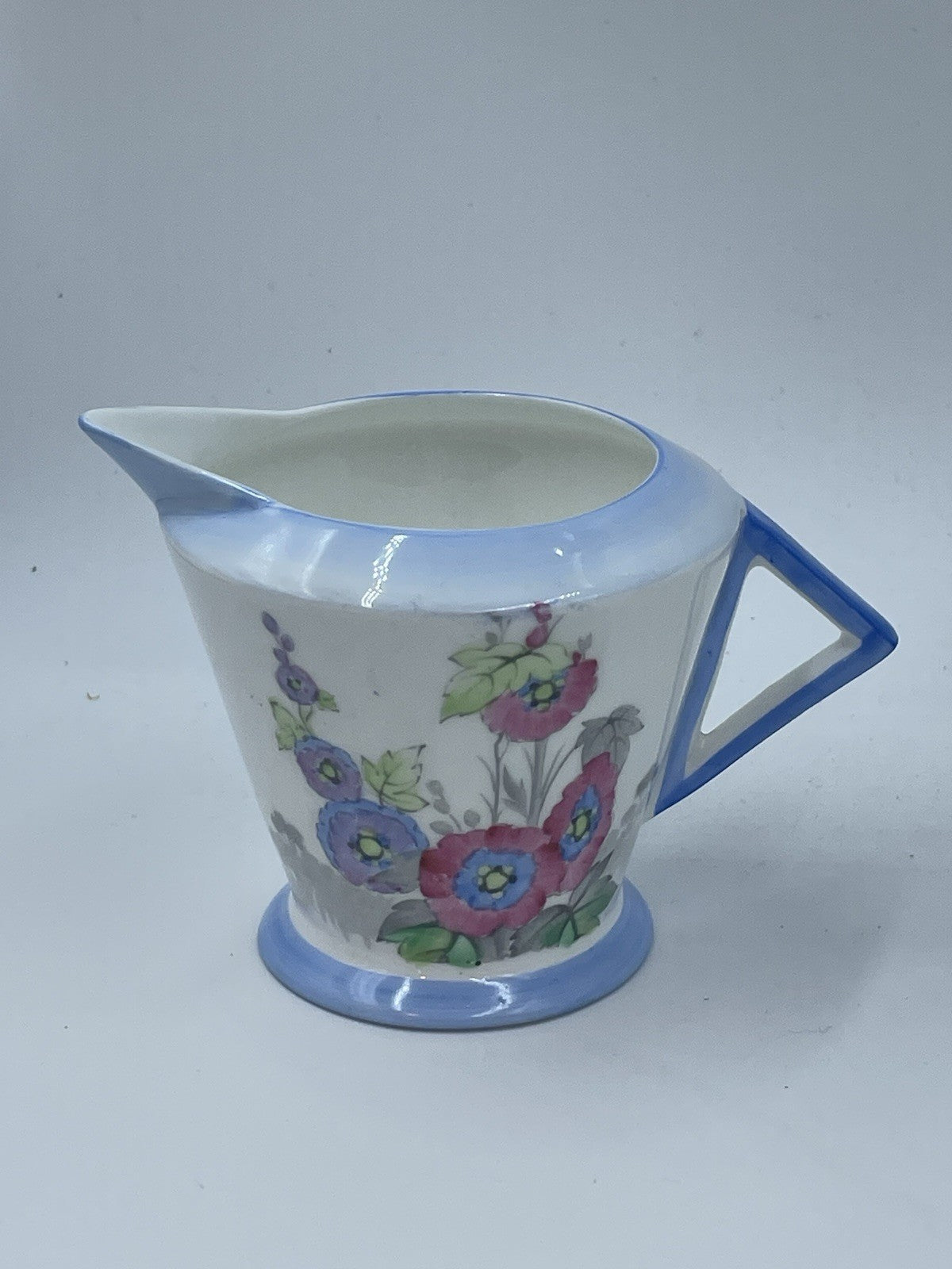 Vintage Shelly Art Deco Bone China Coffee Set Hollyhock Pattern