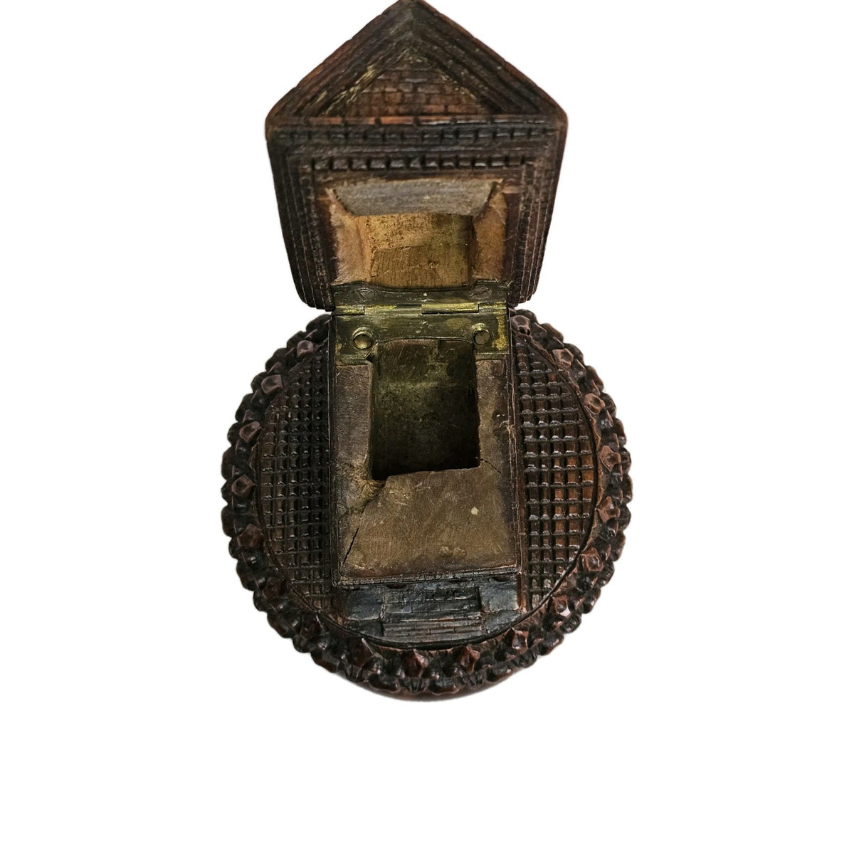 Antique French Treen Maison Carrée Arènes Nîmes Tobacco Jar