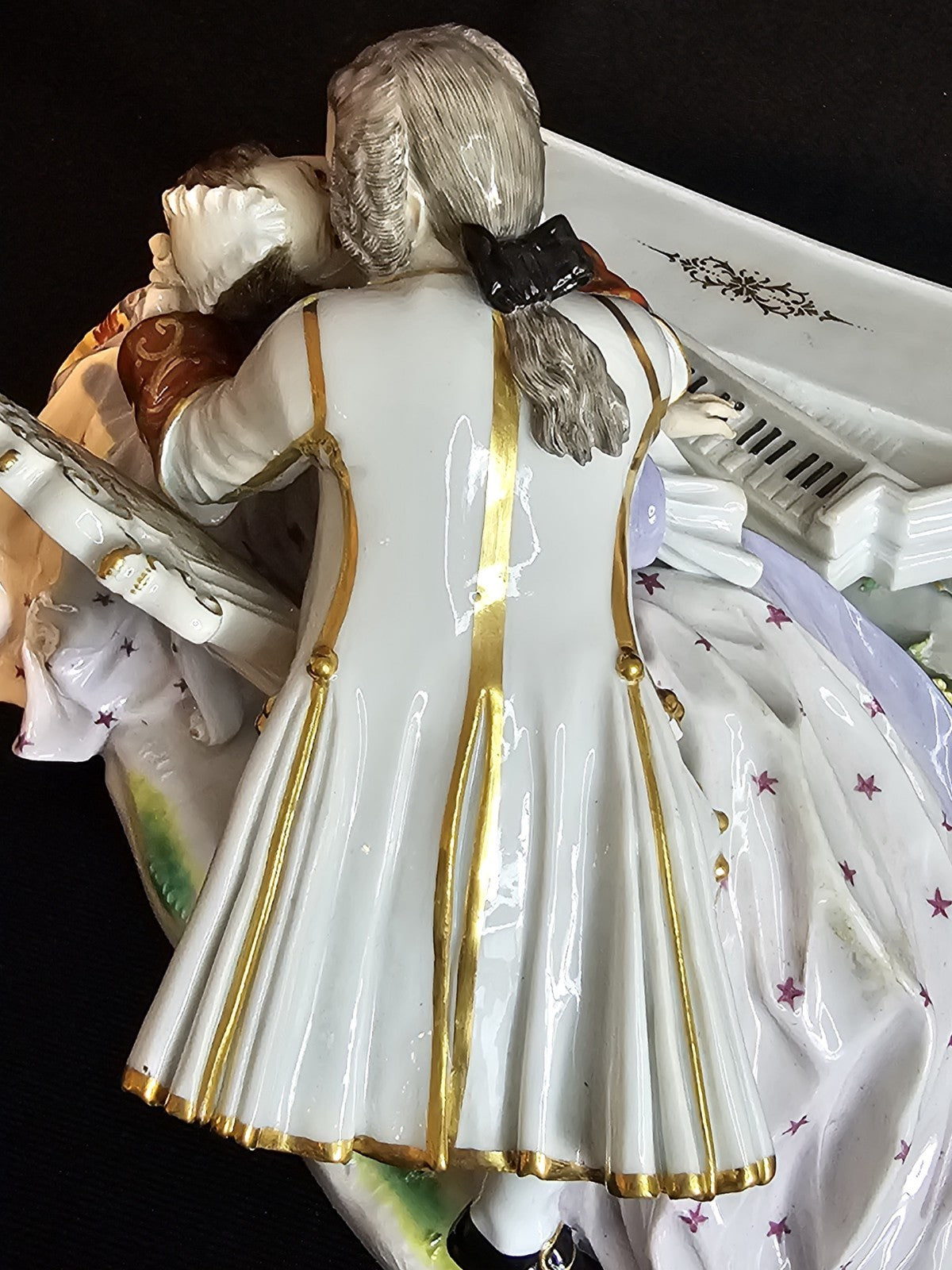 Antique Meissen Porcelain Clavichord Piano Figure Group C1860 Model 186