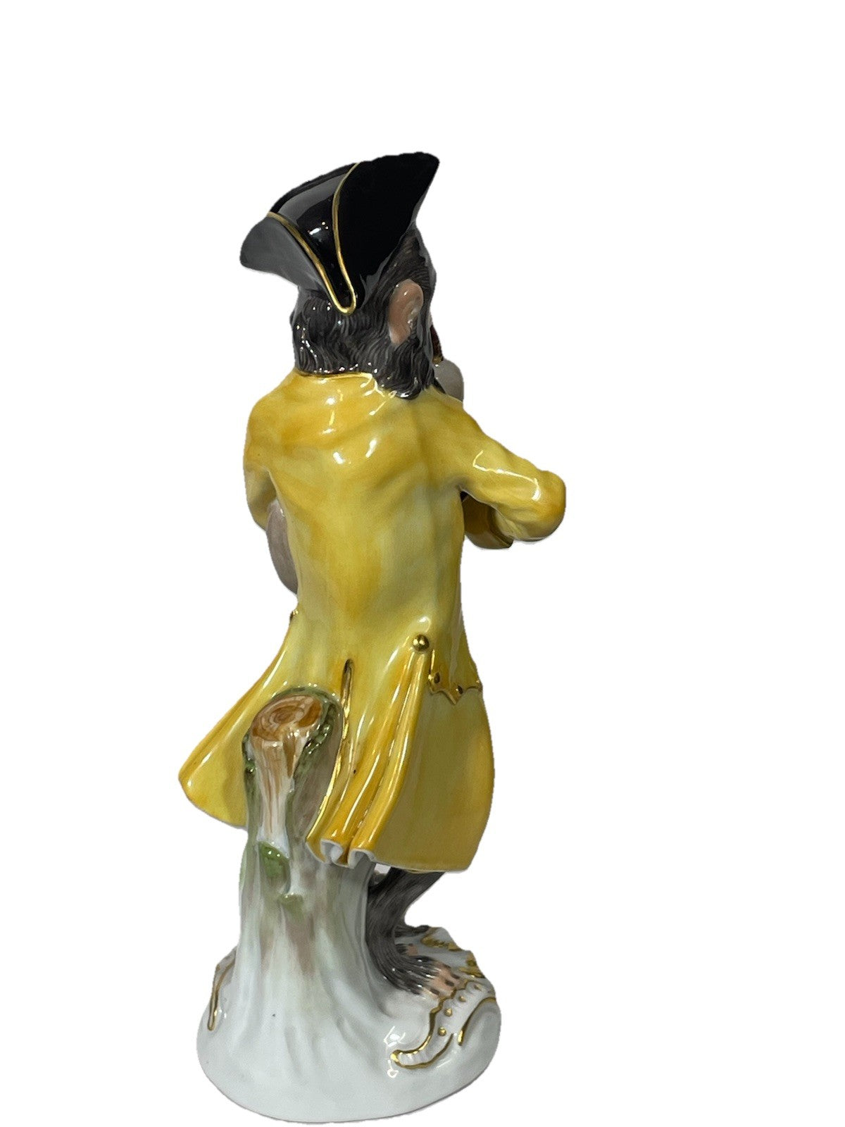Antique Meissen Porcelain Monkey Band Bagpiper Figurine C1860