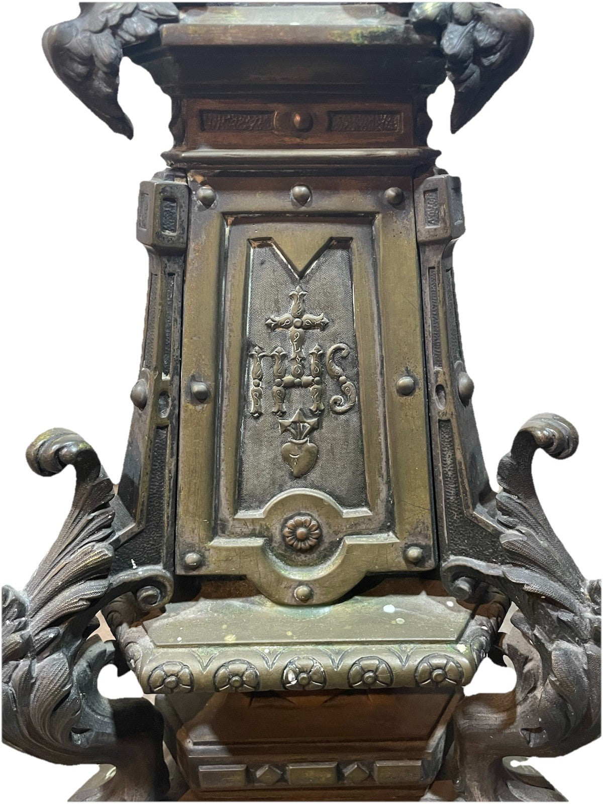 19th Century French Bronze Church Candlesticks Putti Pair