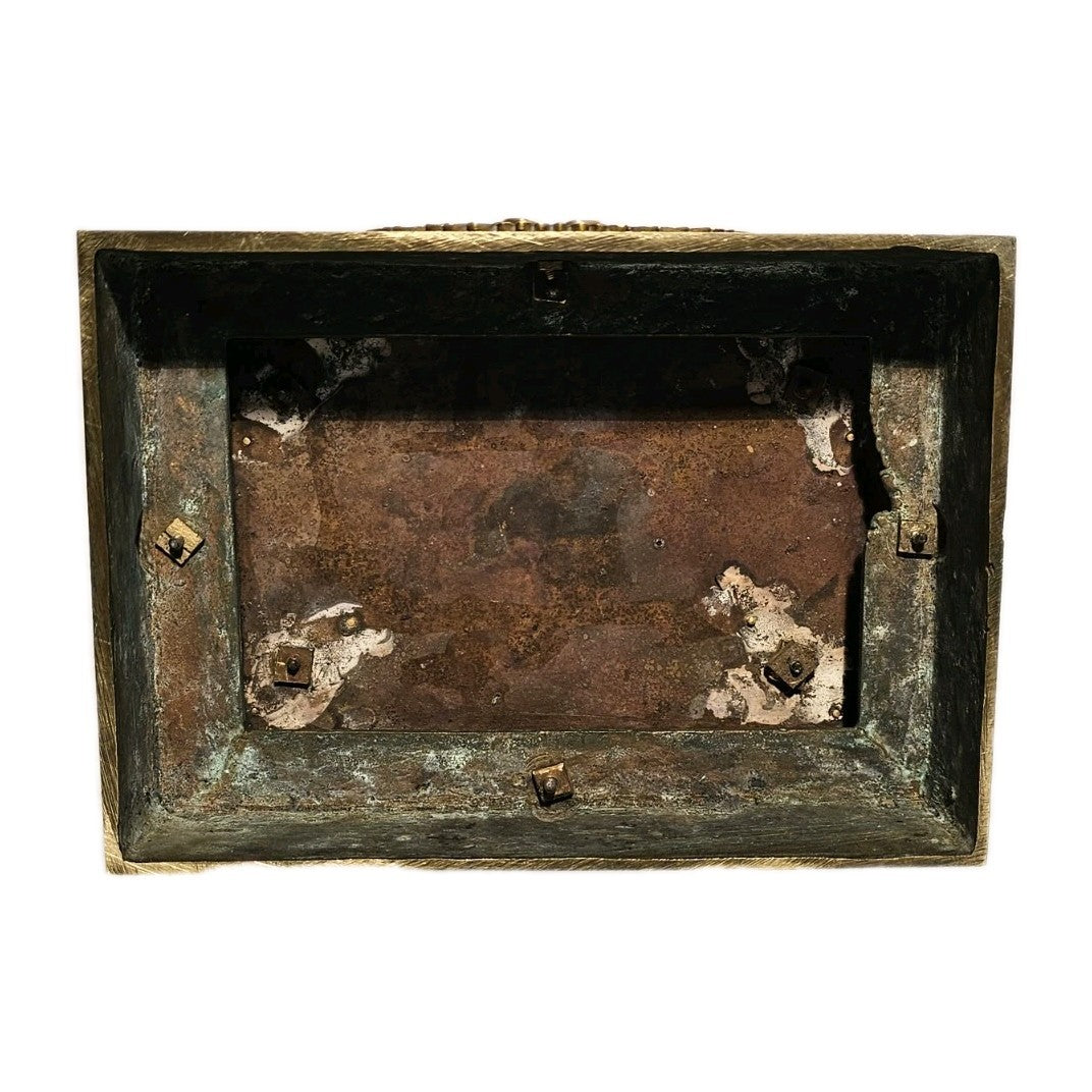 Antique French Brass Egyptian Revival Portico Clock Manière