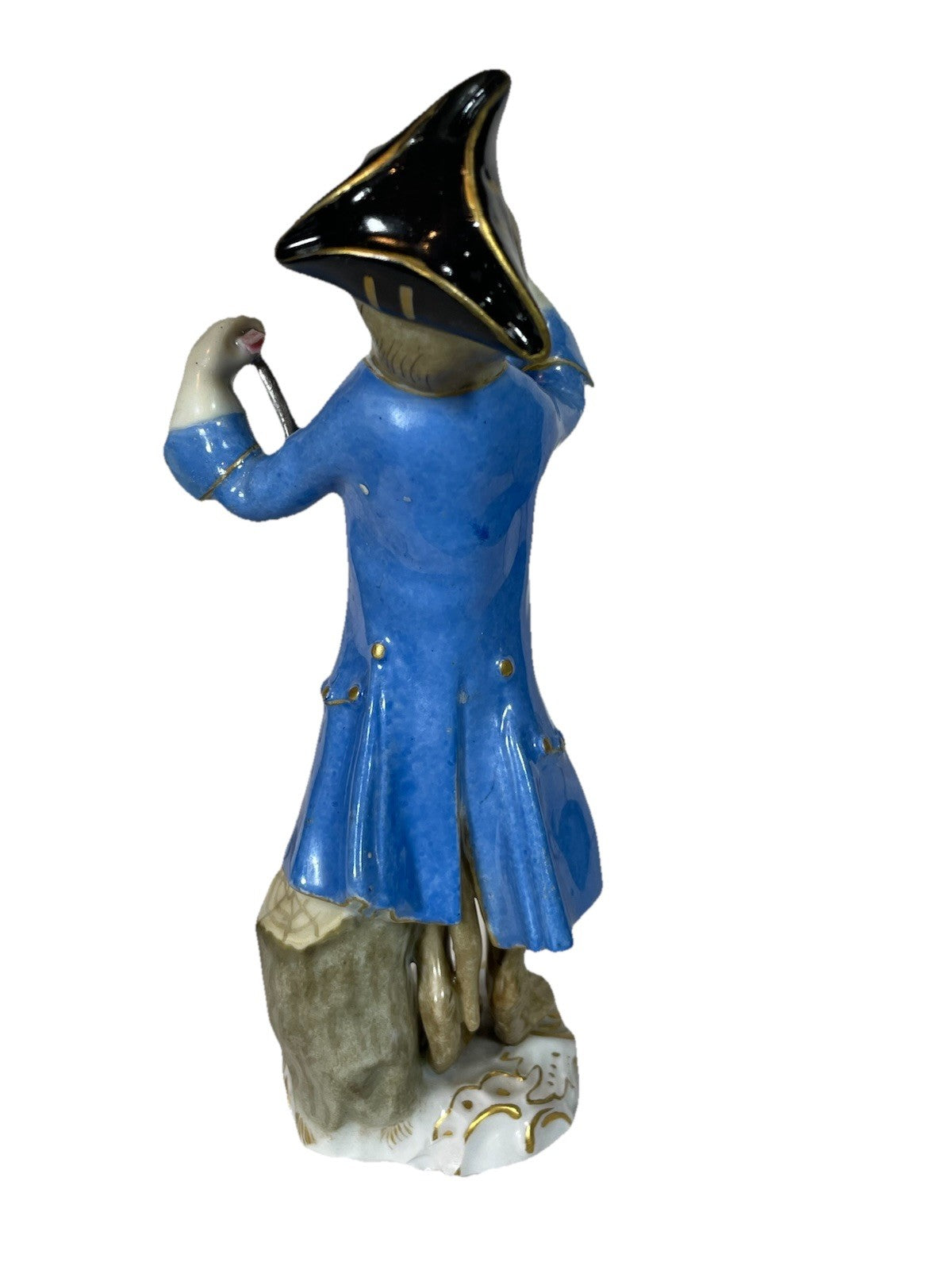 Antique Meissen Porcelain Monkey Band Triangle Player Figurine C1860