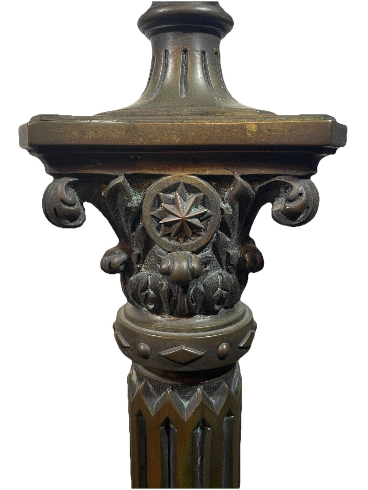 19th Century French Bronze Church Candlesticks Putti Pair